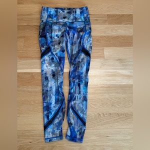 Lululemon Fast and Free Tight leggings 25” Size 4 Blue Multi